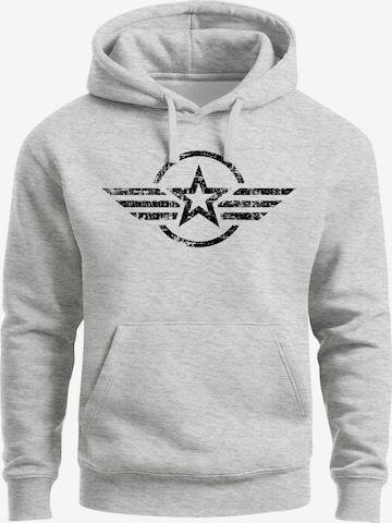Neverless Sweatshirt 'Airforce Wings' in Grau: Vorderseite