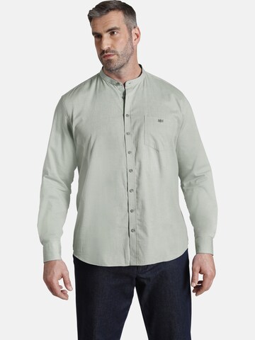 Charles Colby Comfort fit Overhemd 'Earl Alec' in Grijs: voorkant