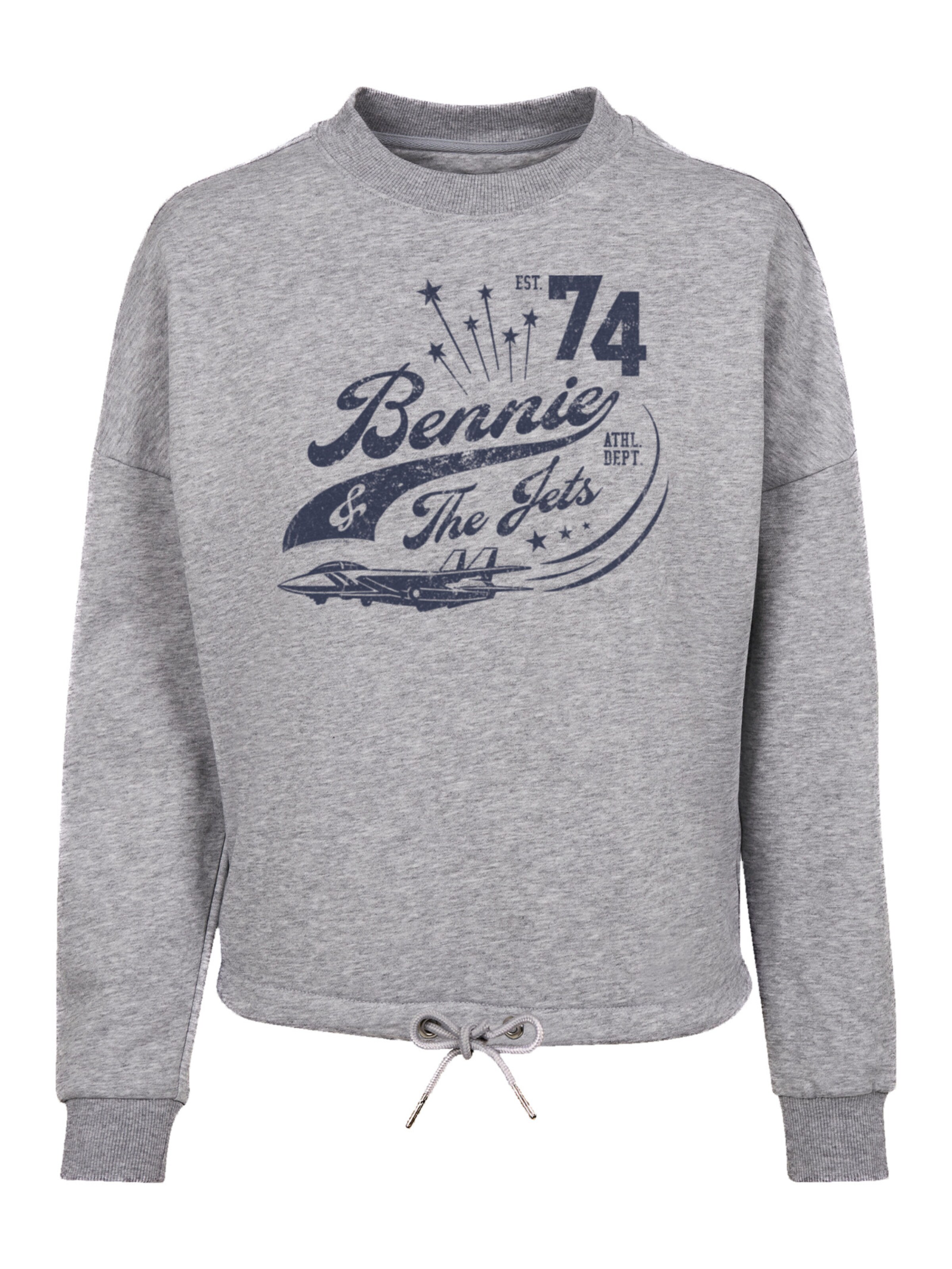 F4NT4STIC Sweatshirt 'Elton John Bennie And The Jets' in de kleur Donkerblauw / Grijs gemêleerd, Productweergave