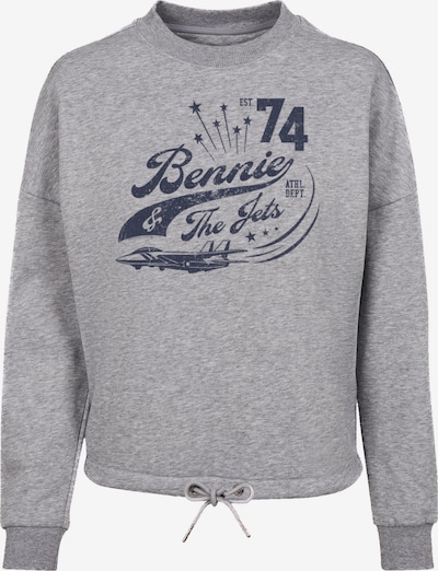 F4NT4STIC Sweatshirt 'Elton John Bennie And The Jets' in de kleur Donkerblauw / Grijs gemêleerd, Productweergave