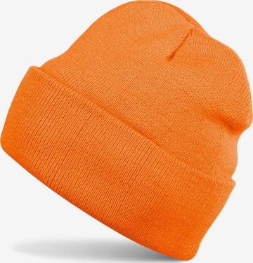 styleBREAKER Beanie 'Winter Strickmütze mit Krempe' in Orange: front