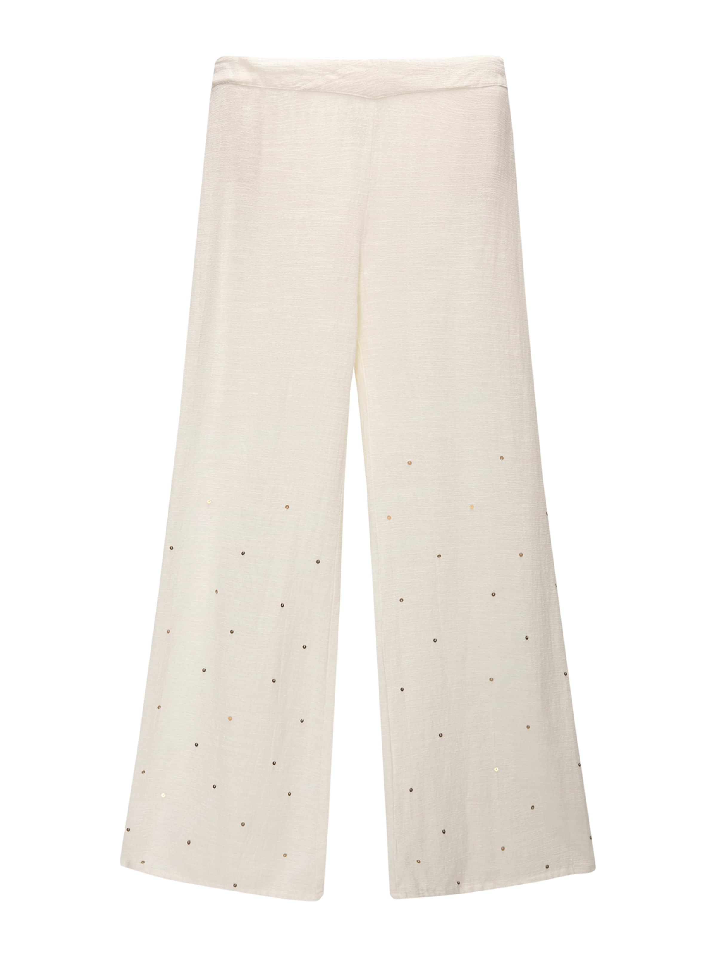 Pull&Bear Wide Leg Housut värissä beige: etupuoli