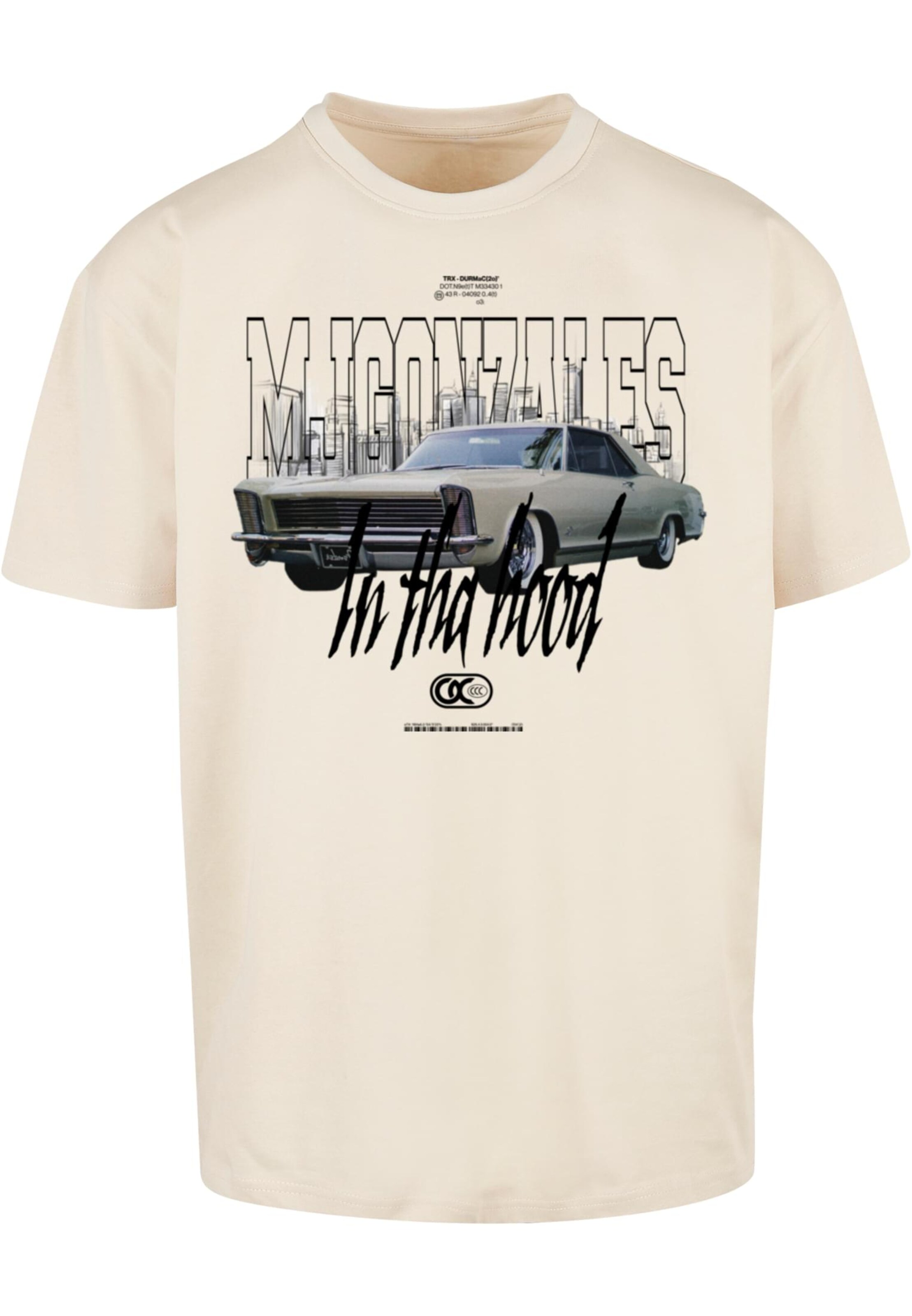 smėlio MJ Gonzales Marškinėliai &#x27;In tha Hood&#x27;: priekis