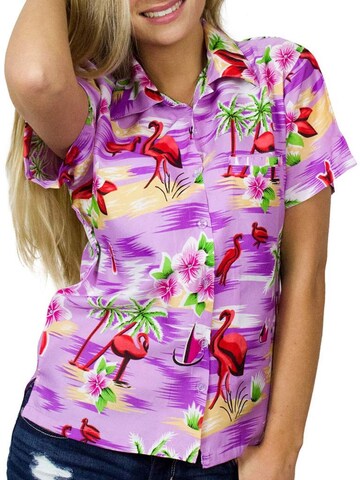Camicia da donna 'Flamingos' di King Kameha in lilla