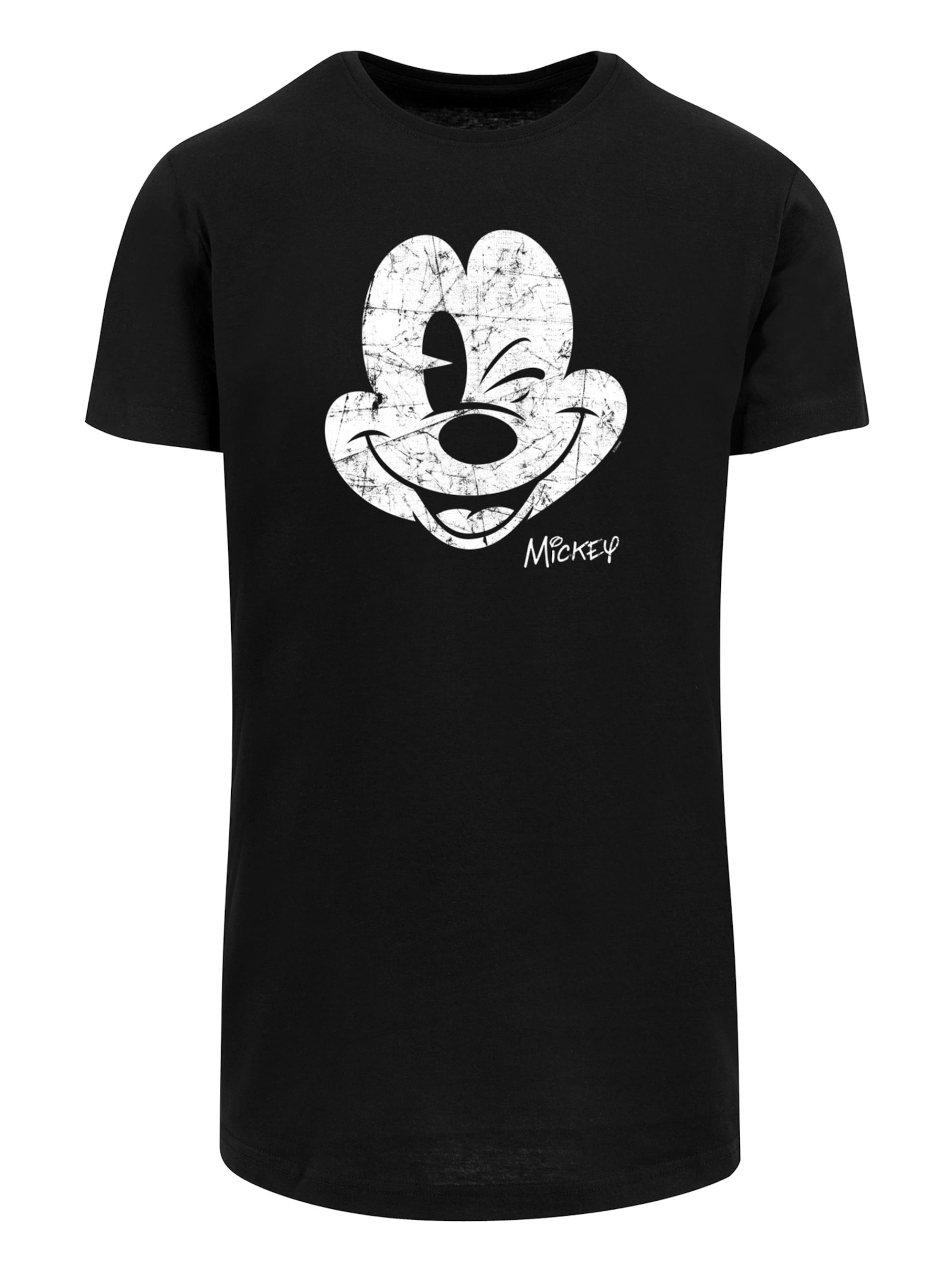T-Shirt 'Disney Mickey Mouse Since Beaten Face Char Cadt' F4NT4STIC en noir : devant