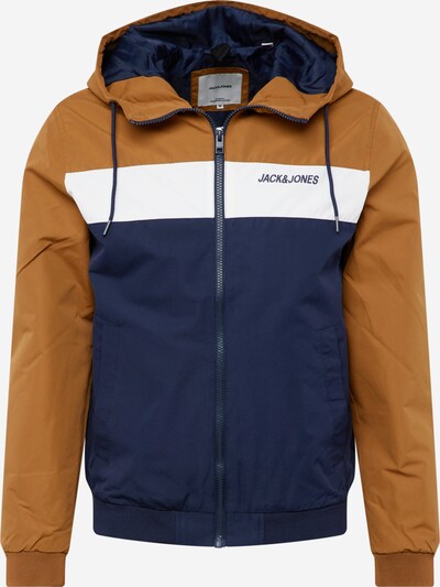 JACK & JONES Tussenjas 'Rush' in de kleur Navy / Cognac / Wit, Productweergave