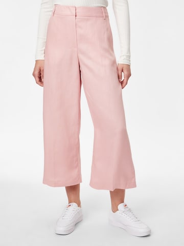 TAIFUN Wide leg Trousers with creases in Pink: front