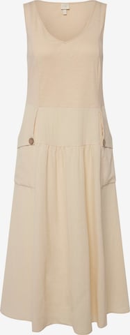 Robe Ulla Popken en beige : devant