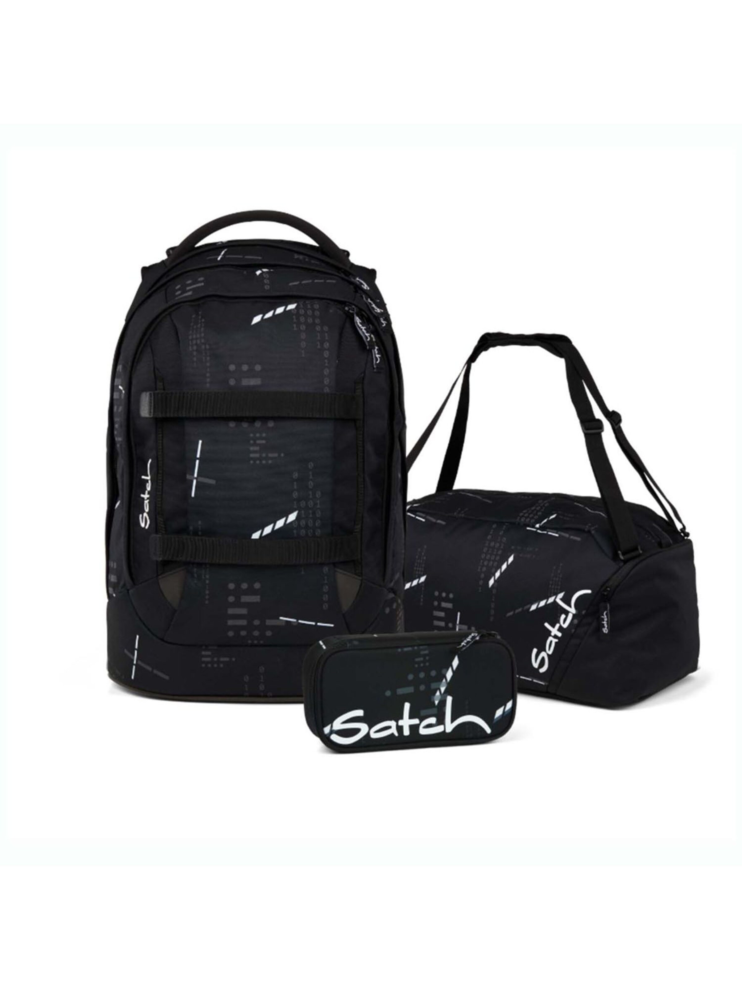 Satch Backpack 'Pack Schulrucksack Set 3tlg' in Black: front