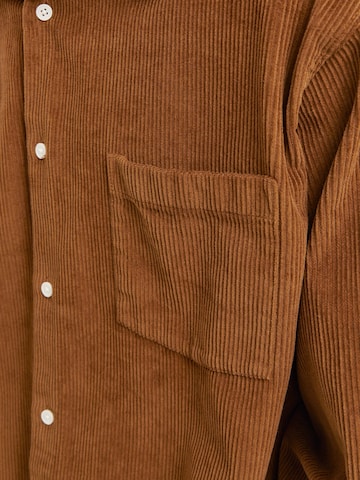 JACK & JONES Comfort fit Button Up Shirt 'JORBlicher' in Brown