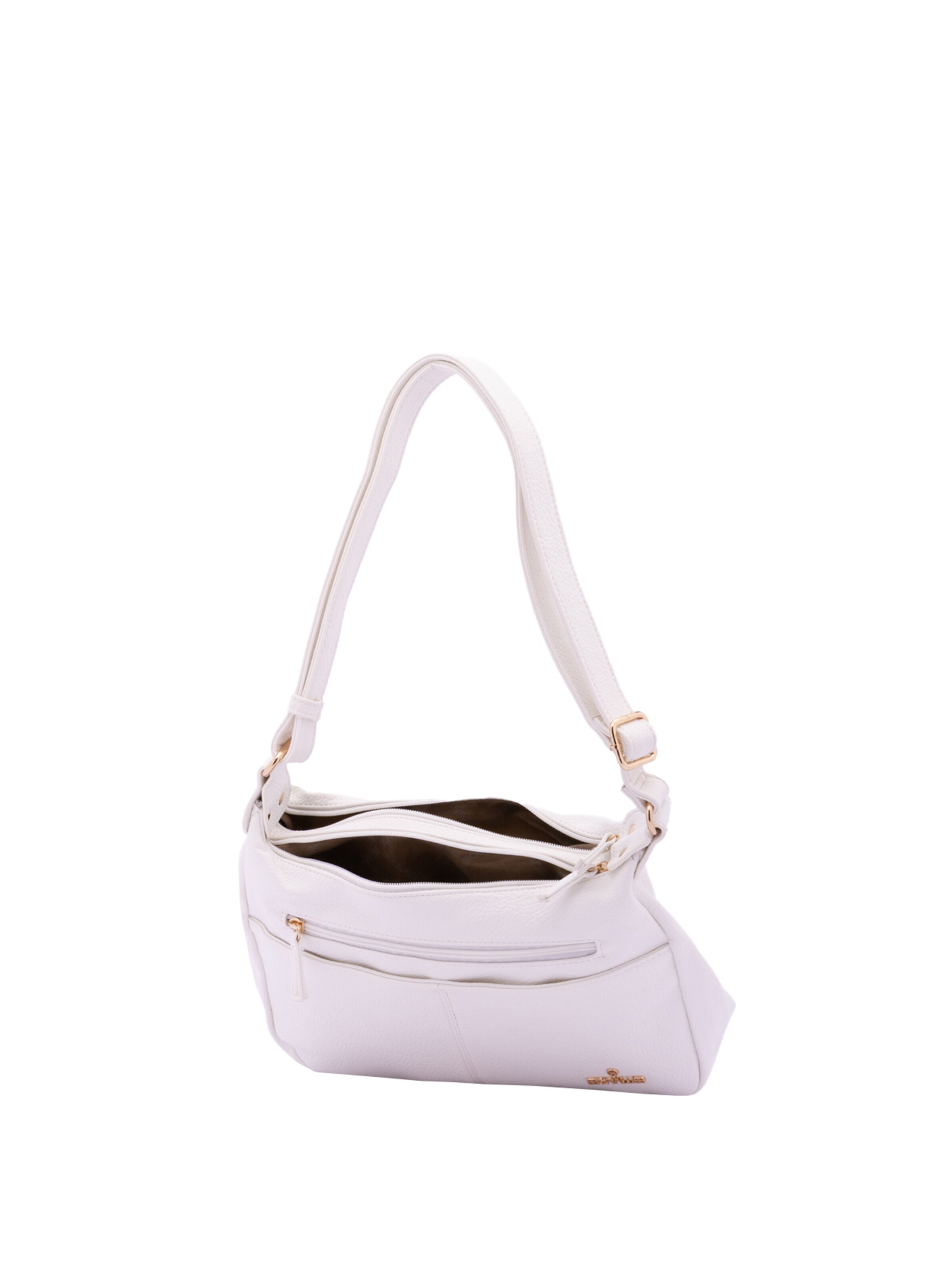 Borsa a spalla 'Borsa a Tracolla Donna Ecopelle con Zip e Tasche Multiple - B Cavalli' di B. Cavalli in bianco