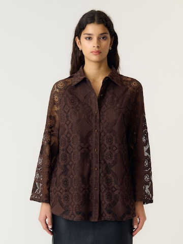 Camicia da donna 'YASAlmi' di YAS in marrone: frontale