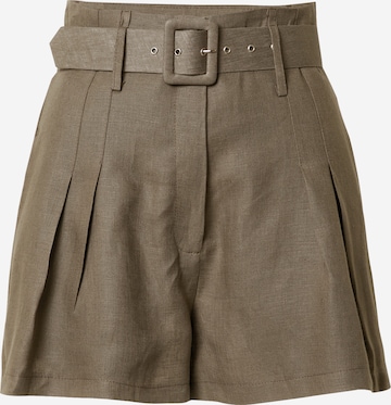 KAN Zvonové kalhoty Kalhoty se sklady v pase 'CHESTNUT' – zelená: přední strana