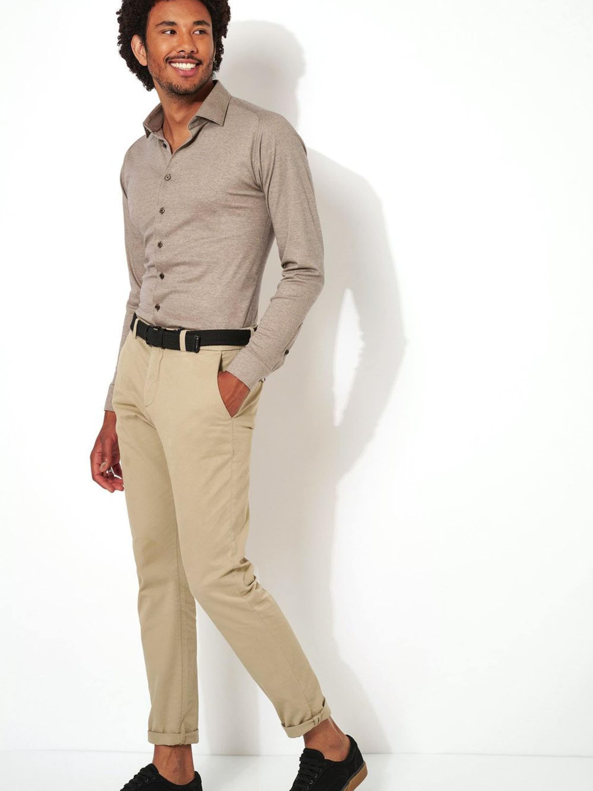 DESOTO Slim fit Button Up Shirt 'Modern Kent' in Brown: front