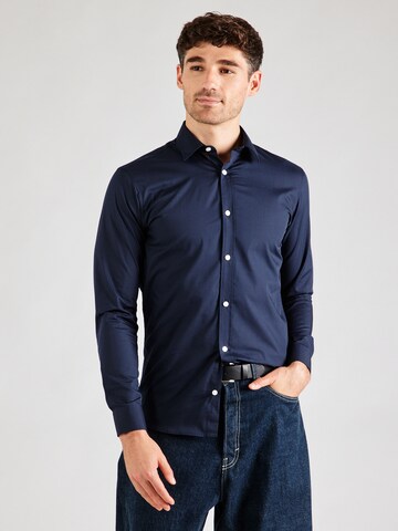 Coupe slim Chemise 'JREBGAVIN' JJ Rebel en bleu : devant