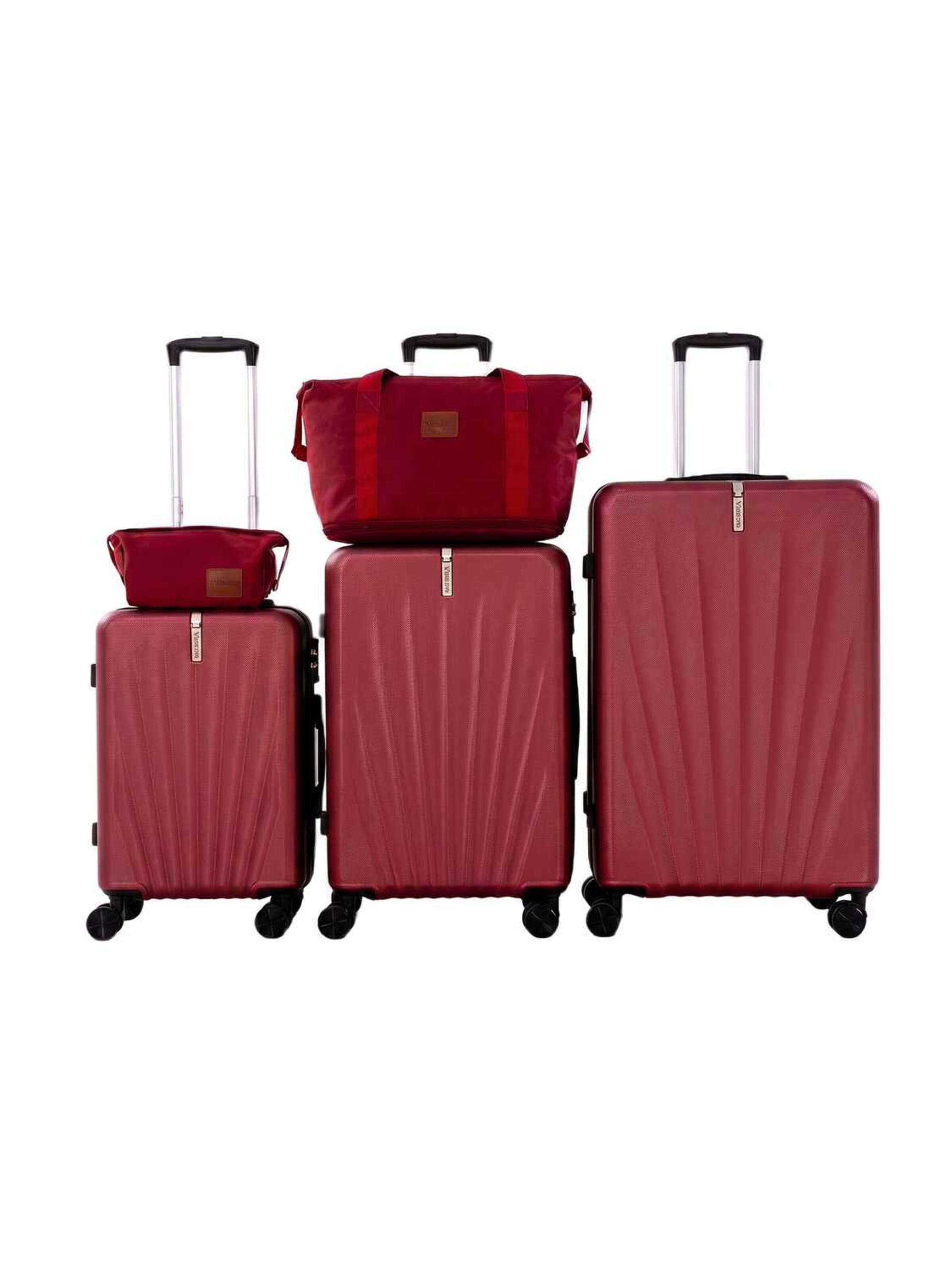 Vallsero Suitcase set 'LG3 — VALLSERO Seashell 5-teiliges Kofferset' in Red