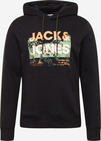 JACK & JONES Mikina 'Trek' – černá: přední strana