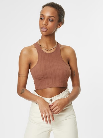 Monki Top in Brown: front
