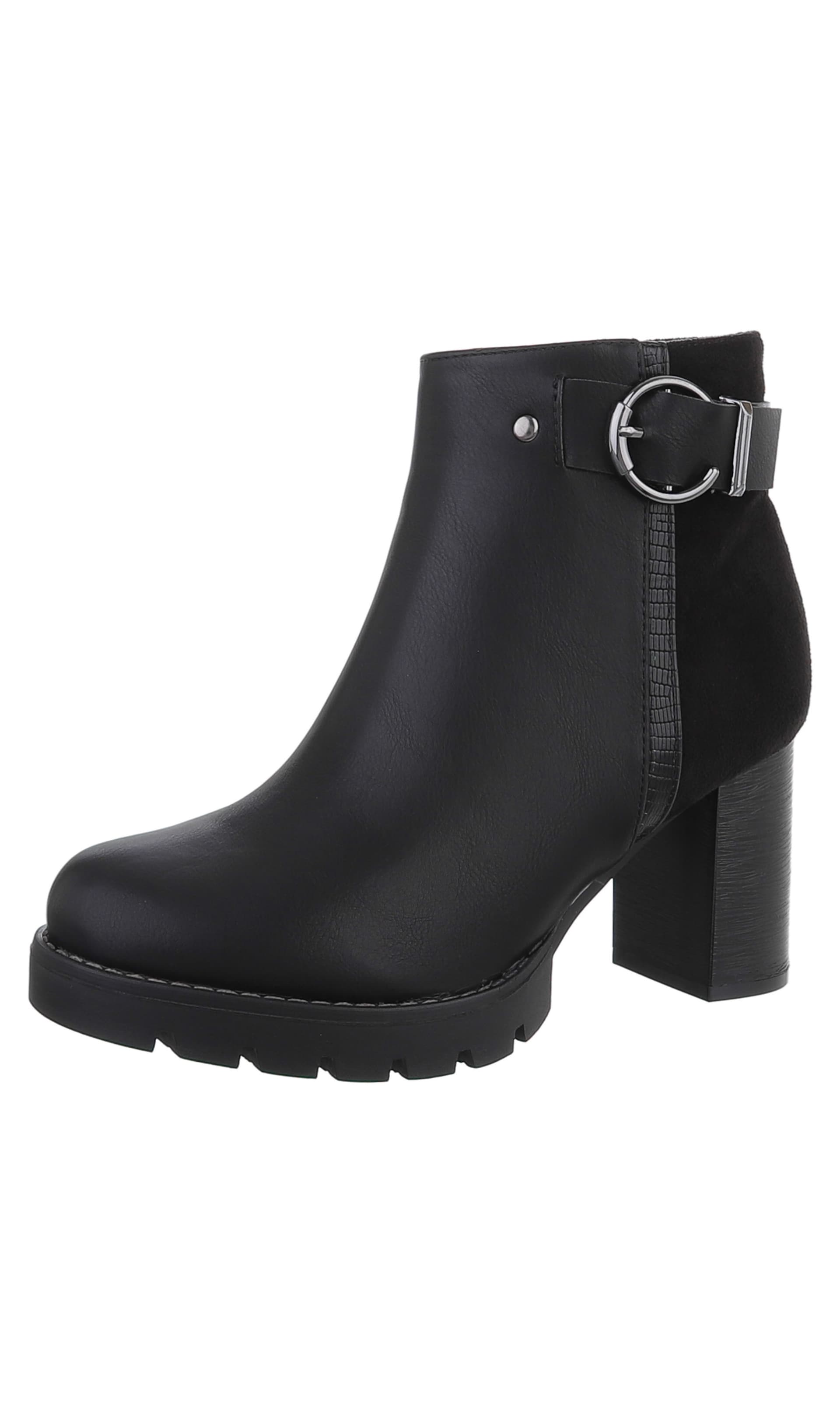 Ital-Design Stiefelette in Schwarz: Vorderseite