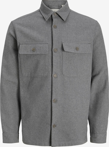 JACK & JONES Button Up Shirt in Grey: front