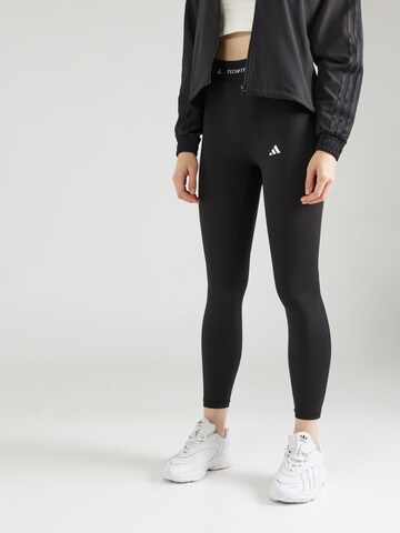 ADIDAS PERFORMANCE Skinny Sports trousers in Black: front