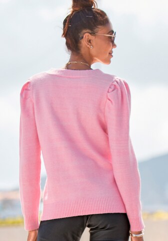 LASCANA Knit Cardigan in Pink