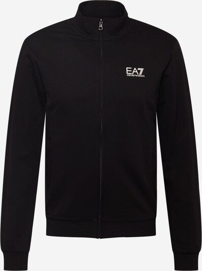 EA7 Emporio Armani Sudadera con cremallera en negro / blanco, Vista del producto