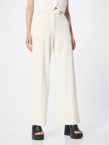 ESPRIT - Pierna ancha Pantalón de pinzas en blanco: frente