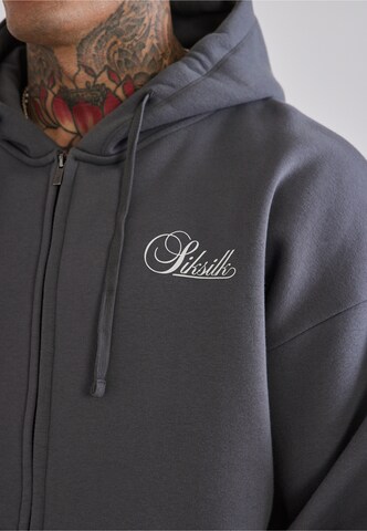 SikSilk Zip-Up Hoodie 'Essentials' in Grey