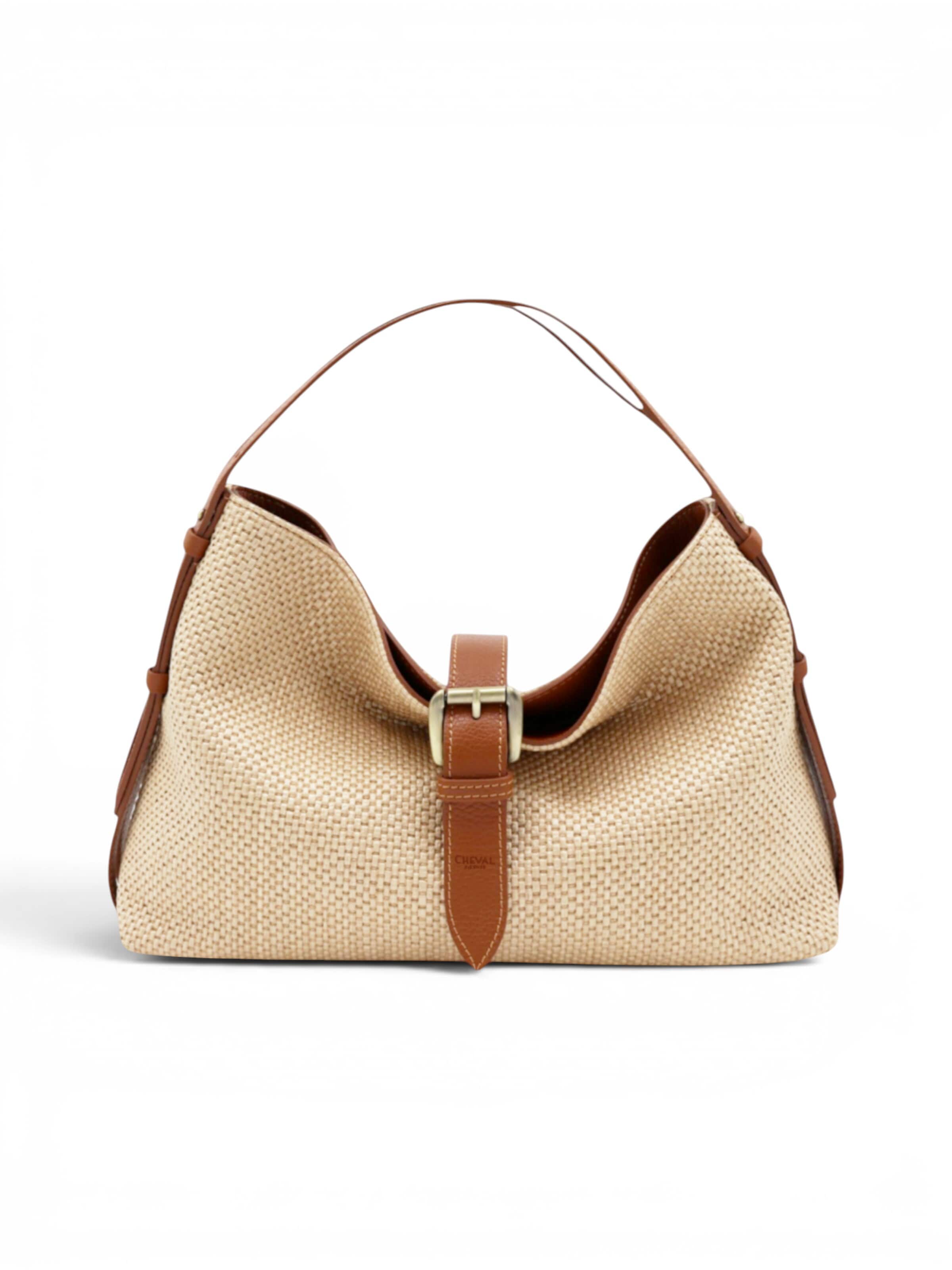 Borsa a spalla di Cheval Firenze in beige: frontale