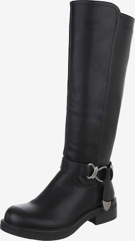 Ital-Design Stiefel in Schwarz: Vorderseite