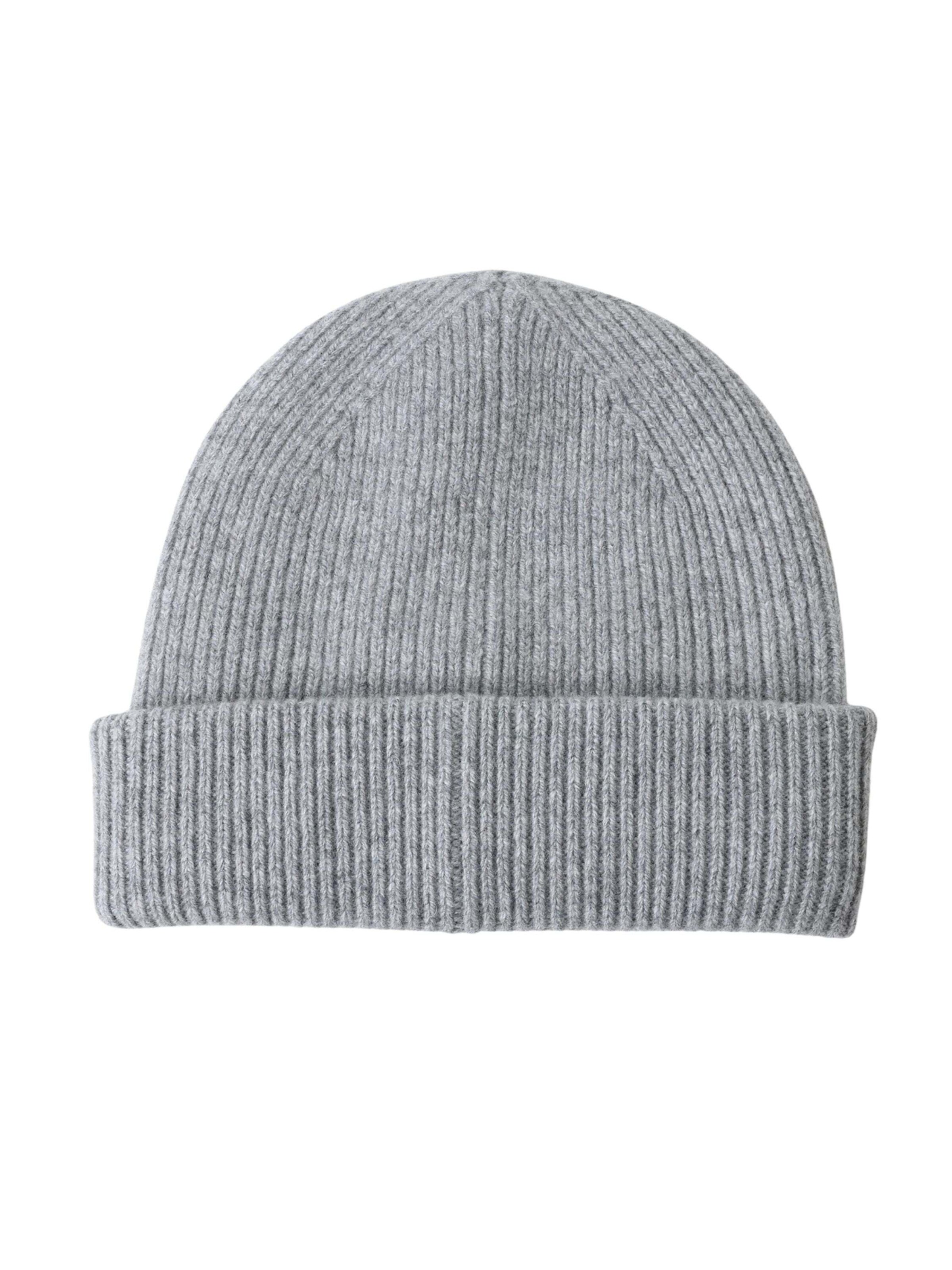 BELLEMERE NEW YORK Mütze 'Ribbed Lambswool Beanie'‌‌‌‌‌ in Grau