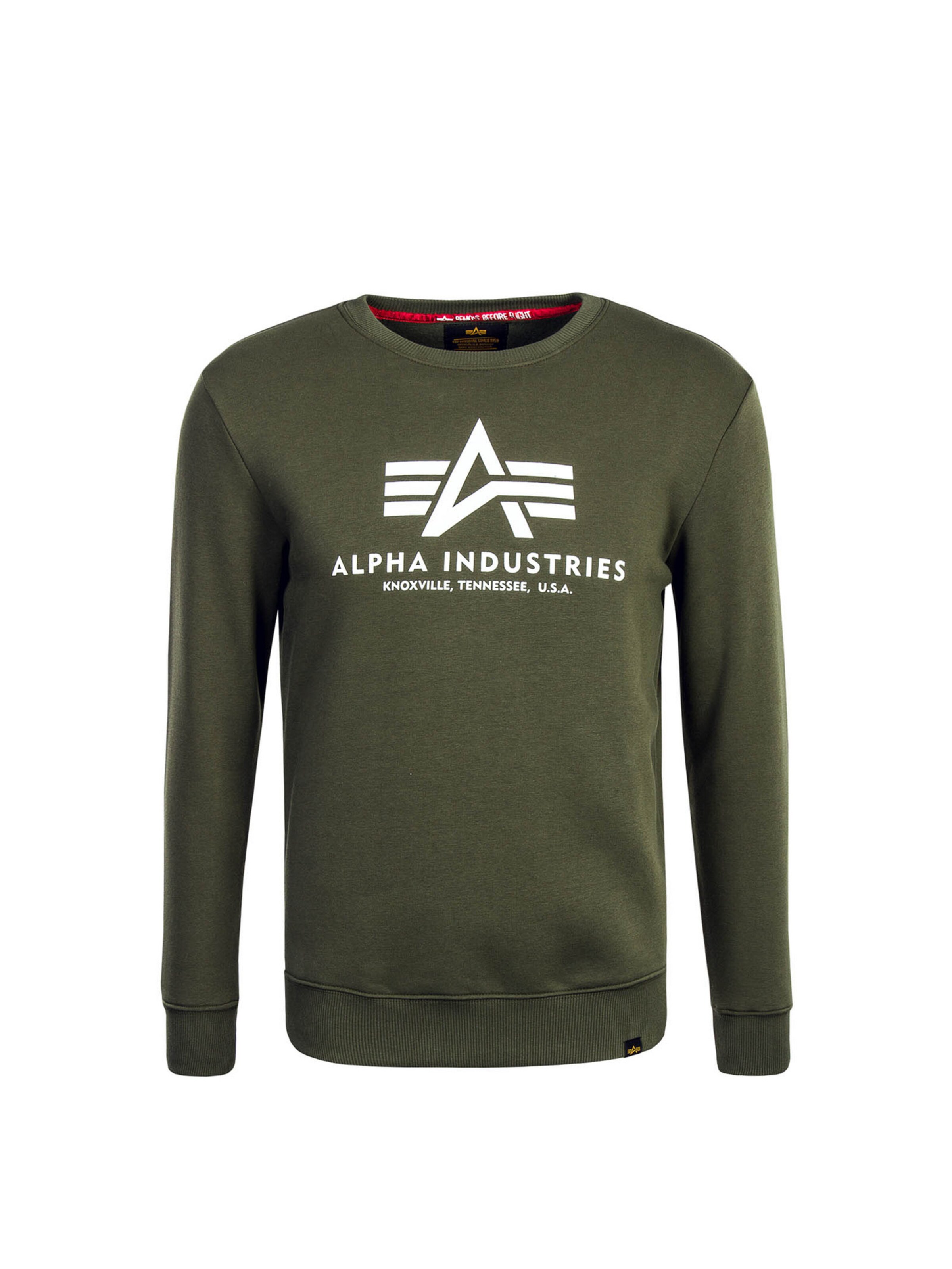 Sweat-shirt ALPHA INDUSTRIES en vert : devant