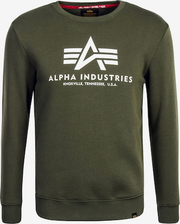 ALPHA INDUSTRIES Mikina 'Basic' – zelená: přední strana