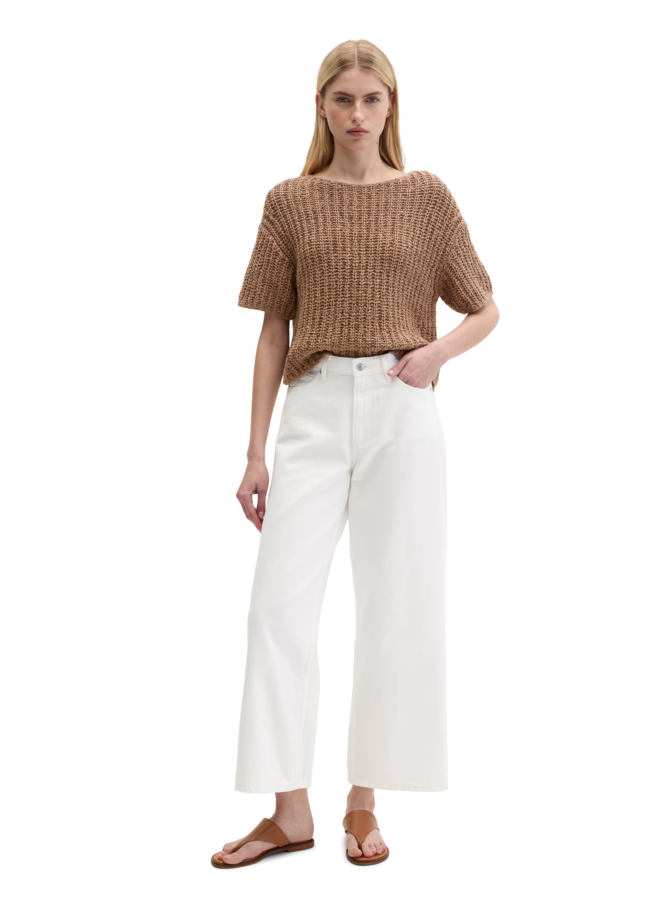 Marc O'Polo Wide leg Jeans 'Tolva' in Wit: voorkant