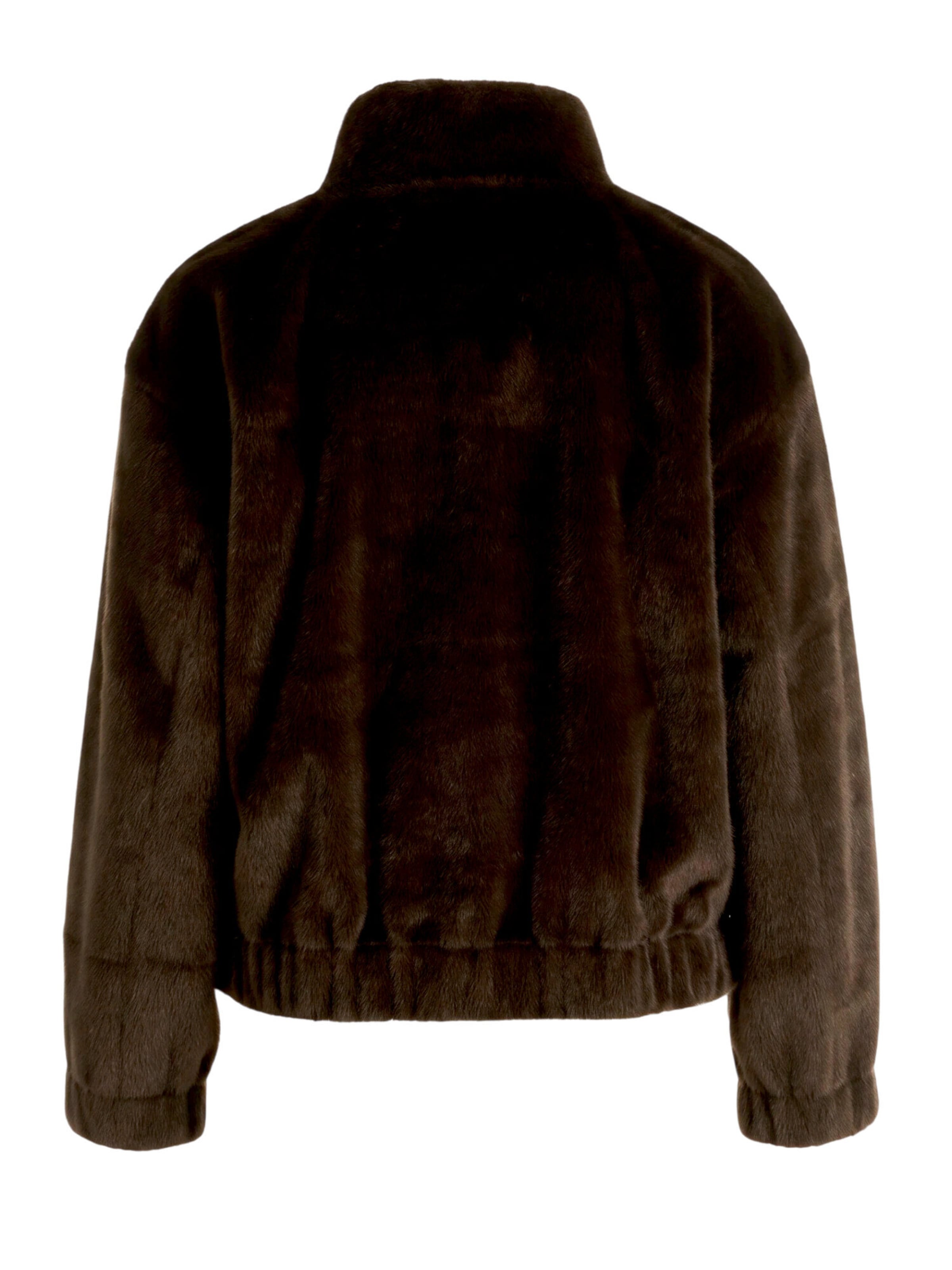 zero Plüschjacke mit Stehkragen in Braun