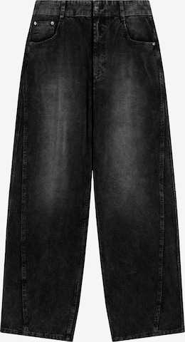 Baggy Pantalon Bershka en gris : devant