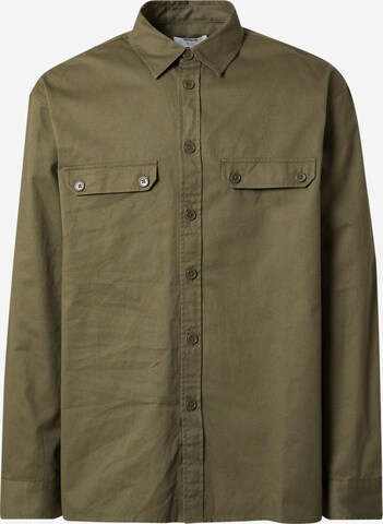 ABOUT YOU x Kevin Trapp Regular fit Button Up Shirt 'Jeremias' in Green: front