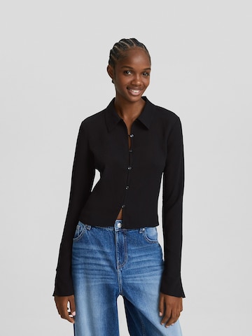 Camicia da donna di Bershka in nero: frontale