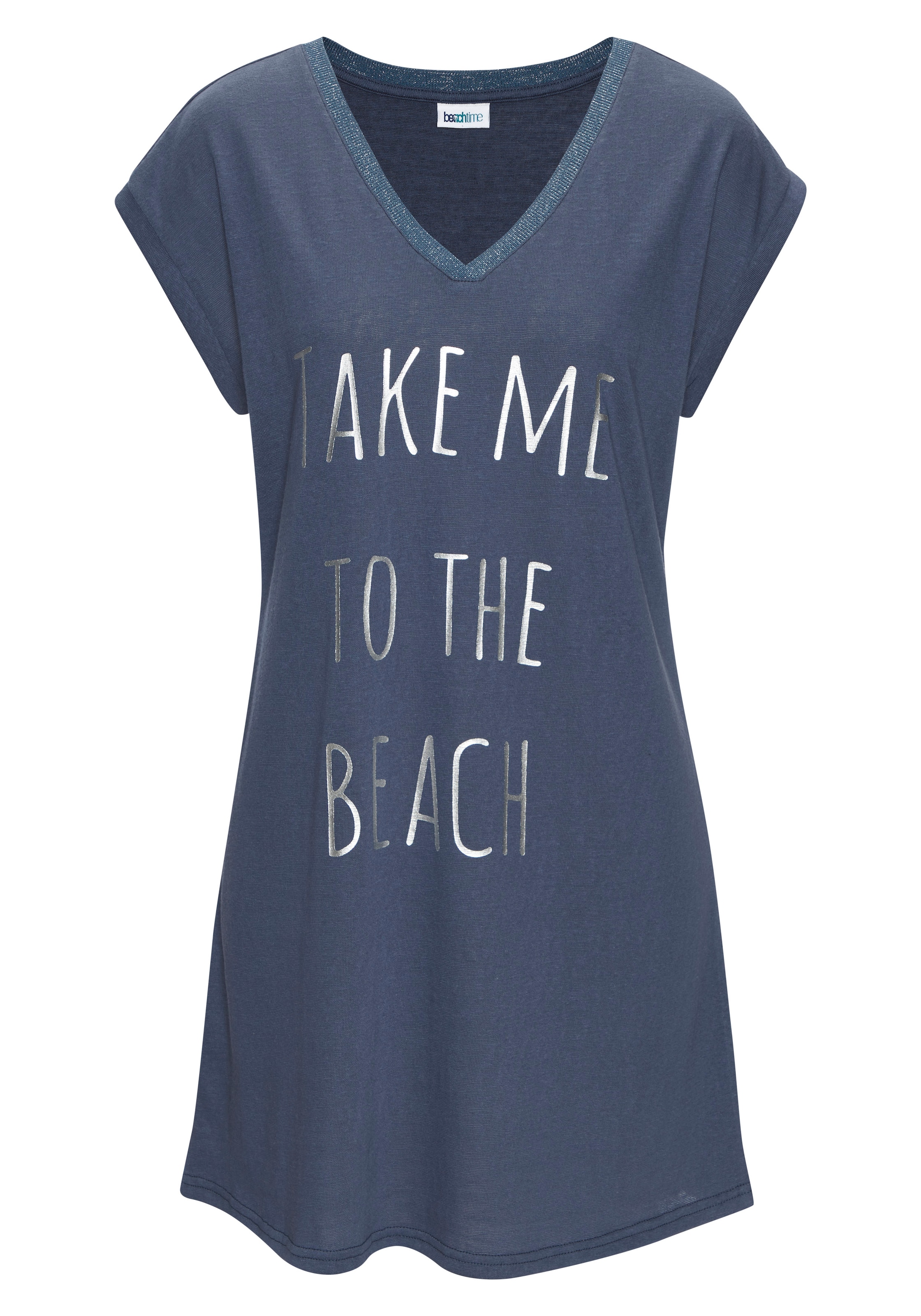 BEACH TIME Shirt in Blau: Vorderseite