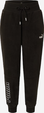 Effilé Pantalon de sport PUMA en noir : devant
