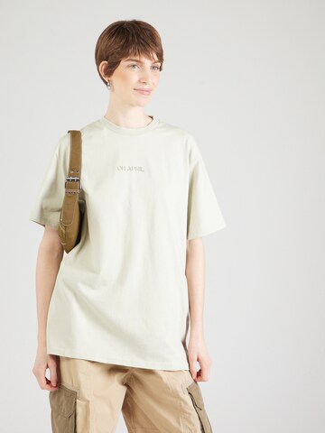 OH APRIL Oversized shirt 'Positive' in Green: front