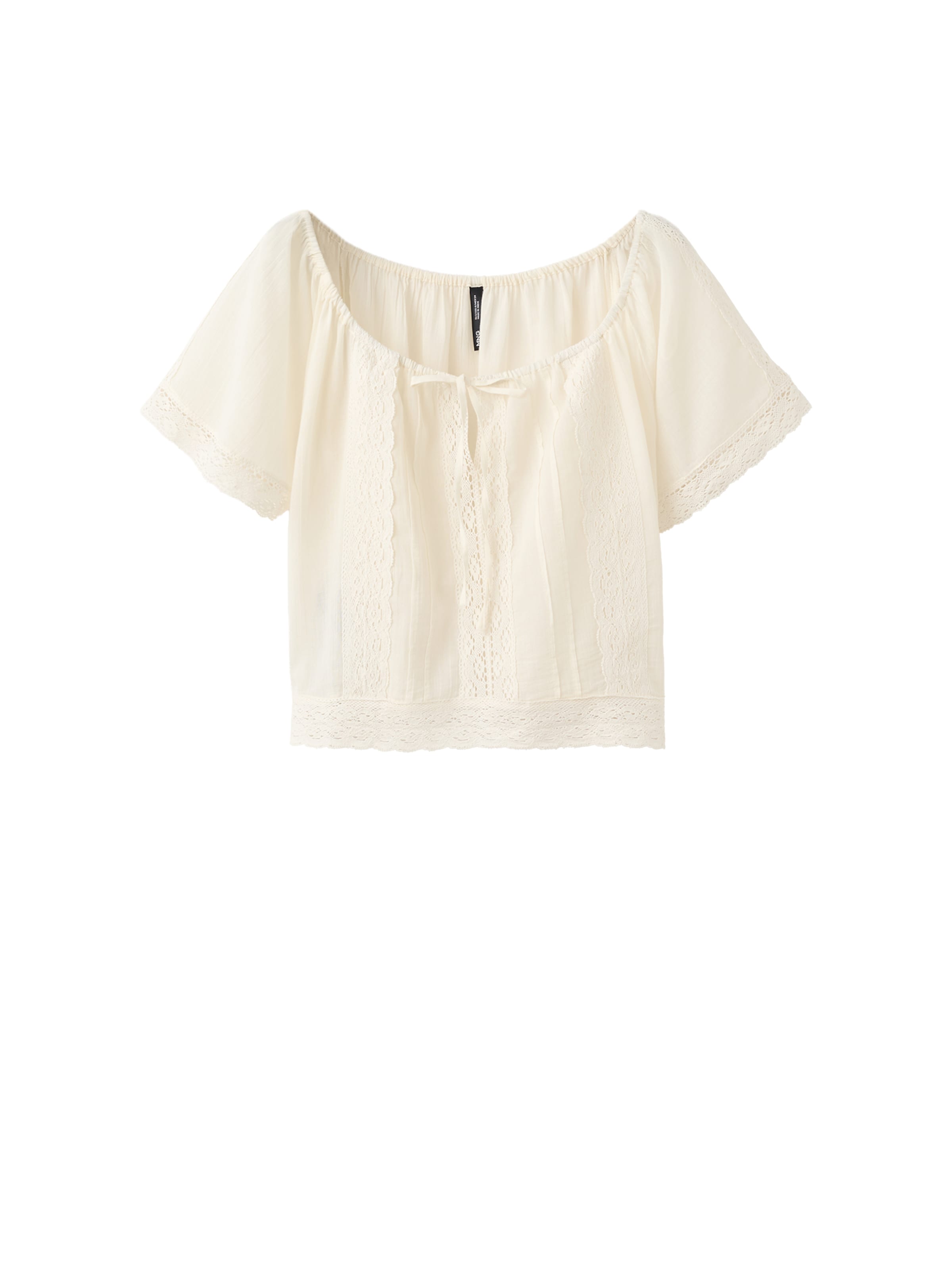 MANGO - Blusa 'EVA' en beige: frente