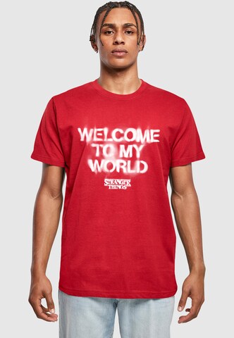 ABSOLUTE CULT T-Shirt 'Stranger Things - Welcome To My World' in Rot: Vorderseite