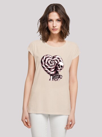 T-shirt 'Süße Süßigkeiten Herzform Liebe' F4NT4STIC en beige : devant