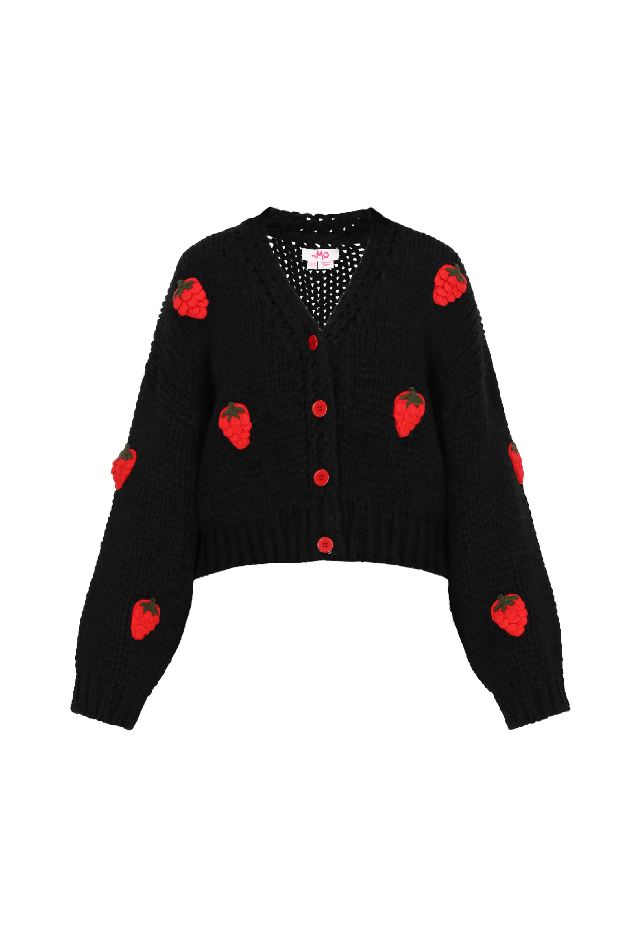 MYMO Kardigan 'Young Fashion' w kolorze czarny: przód