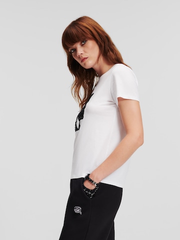 T-shirt ' Boucle Profile ' Karl Lagerfeld en blanc