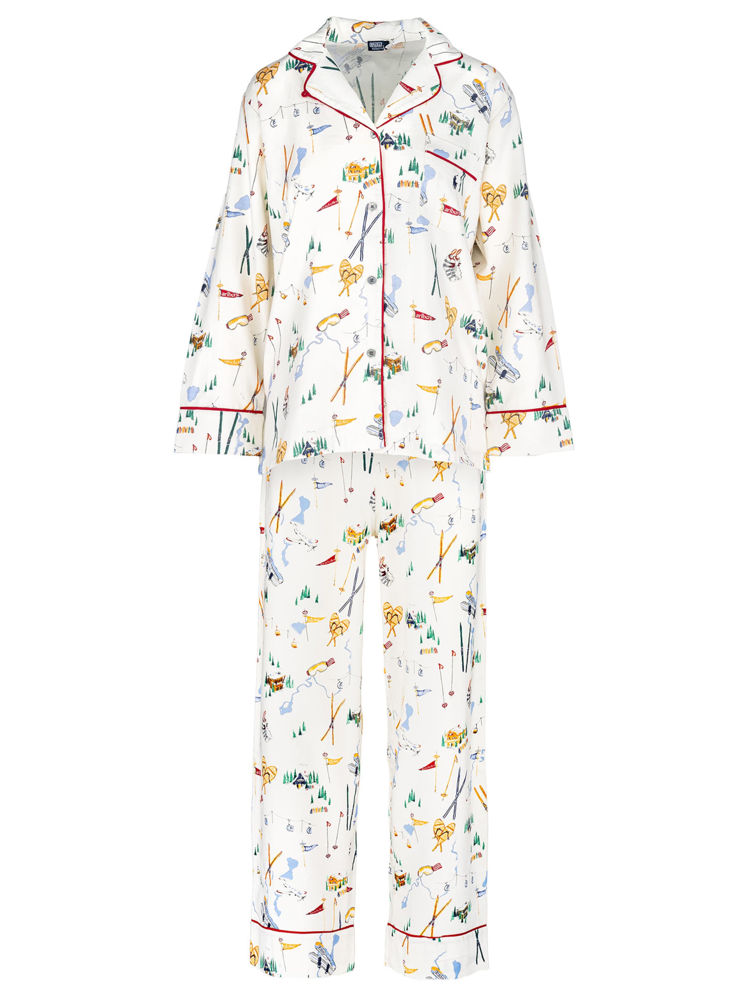 Pyjama ' Cozy Flannel ' Polo Ralph Lauren en beige : devant