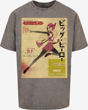 F4NT4STIC Shirt 'Big Hero 6 Honey Lemon Newspaper' in Grey: front