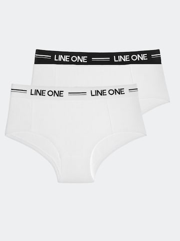 Line One Sportsunderbukser 'Line One Damen Minishorts aus Bio-Baumwolle' i hvid: forside